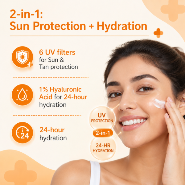 1% Hyaluronic Sunscreen Aqua Gel SPF 50 PA++++ For Normal to Oily Skin | 50g - Image 3