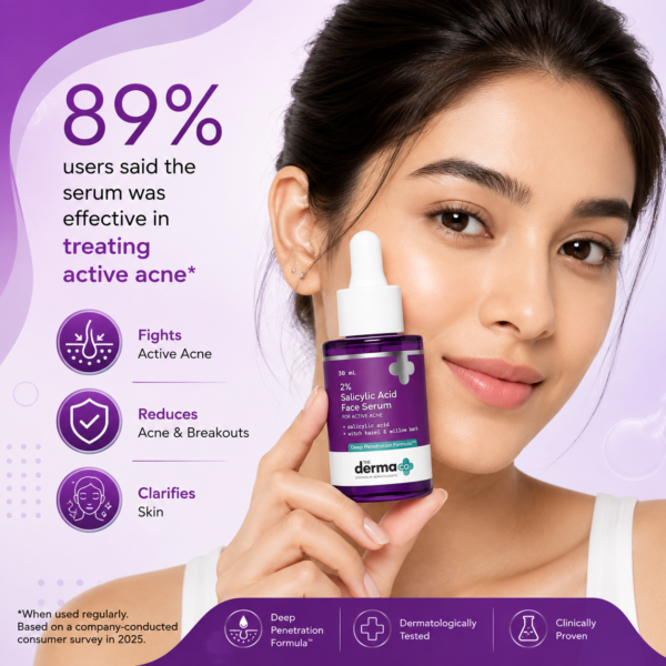 2% Salicylic Acid Face Serum For Active Acne | 30ml - Image 3