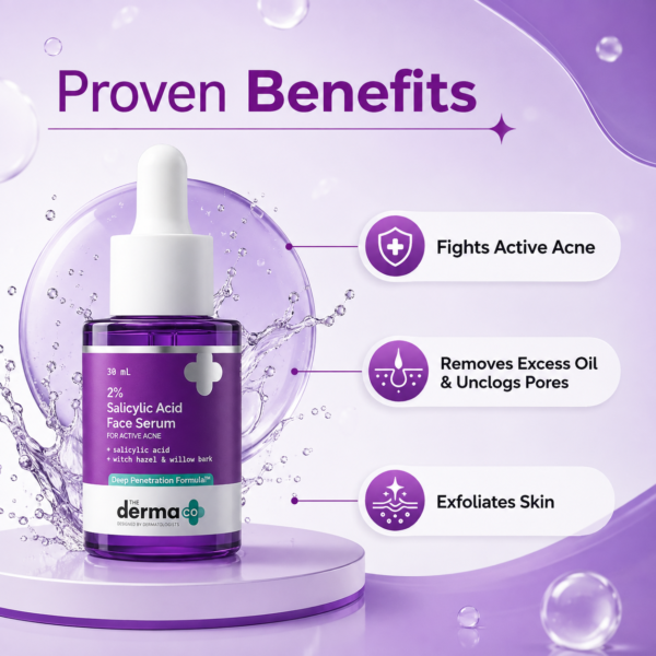 2% Salicylic Acid Face Serum For Active Acne | 30ml - Image 4