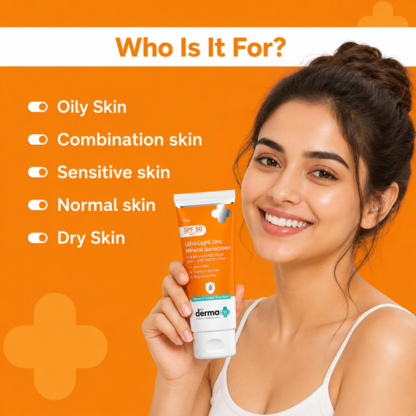 Ultra Light Zinc Mineral Sunscreen SPF 50 PA++++ for UVA & UVB Protection | 50g - Image 3